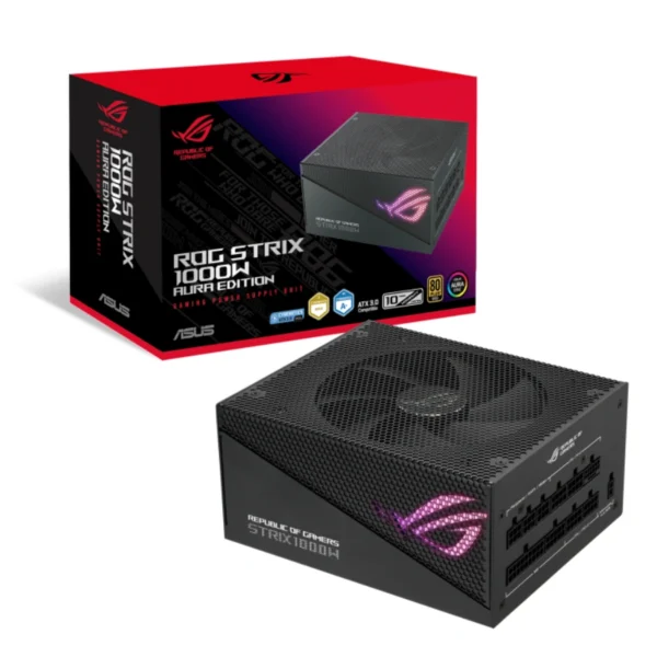 Fuente de Poder ASUS ROG STRIX Gold Aura Edition / 80 PLUS Gold / CPU 4+4 Pines, X5 SATA, X4 PCI-E 16 pines / 180mm / Aura Sync / Negro - Image 8
