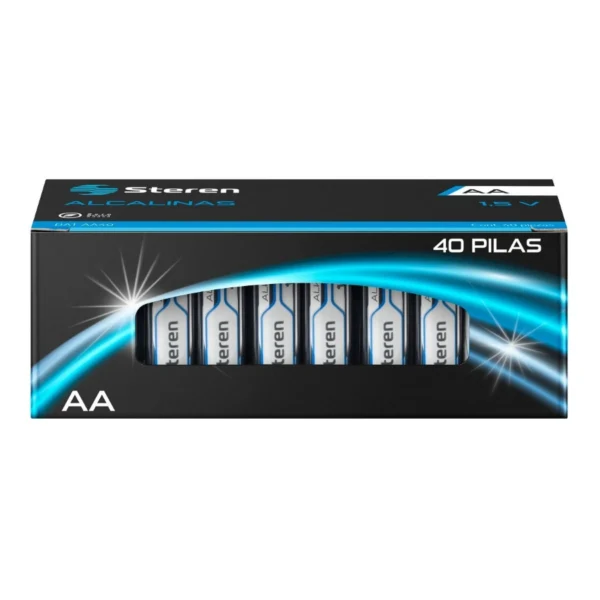 Paquete De 40 Pilas Alcalinas STEREN BAT-AA40 / Tipo AA / 1.5 Volts / Múltiples Usos - Image 1