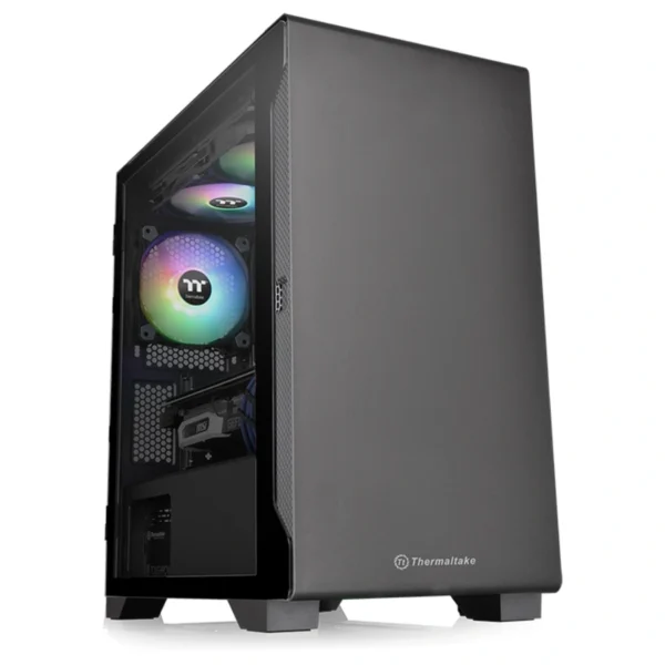Gabinete THERMALTAKE S100 TG / Micro-ATX / Cristal Templado / 1 Ventilador 120 mm / X2 USB 3.0, USB 2.0, 3.5 mm / Negro - Image 1