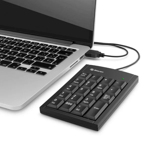 Teclado Numérico STEREN / Alámbrico / Receptor USB / 19 Teclas / Negro - Image 3