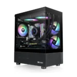 Gabinete Thermaltake View 170 TG ARGB Snow Micro ATX Negro Con 3 Ventiladores ARGB, Vidrio Templado, Soporte para Refrigeración Líquida y Gestión de Cableado