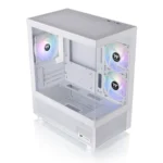 Gabinete Thermaltake View 170 TG ARGB Snow Micro ATX Blanco Con 3 Ventiladores ARGB, Vidrio Templado, Soporte para Refrigeración Líquida y Gestión de Cableado - Image 4