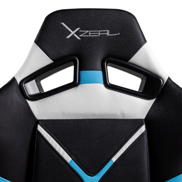 Silla Gamer XZEAL XZ40IS - Hasta 150Kg, Pistón Clase 4, Material Textil, Negro Con Blanco - Image 4