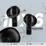 Audífonos Inalámbricos VORAGO ESB-310 - Micrófono Integrado, USB Tipo C, Bluetooth 5.4, Estuche de Carga, 6 Hrs de Reproducción, Negro - Touch - Image 10