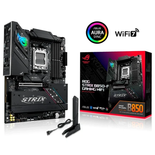 Tarjeta Madre ASUS ROG STRIX B850-F GAMING WIFI - Socket AM5, 256GB X4 DDR5 8000Mhz, Dp, Hdmi, USB 3.0, 2.0, M.2 PCIe 5.0, Wifi 7 - ATX - Image 1