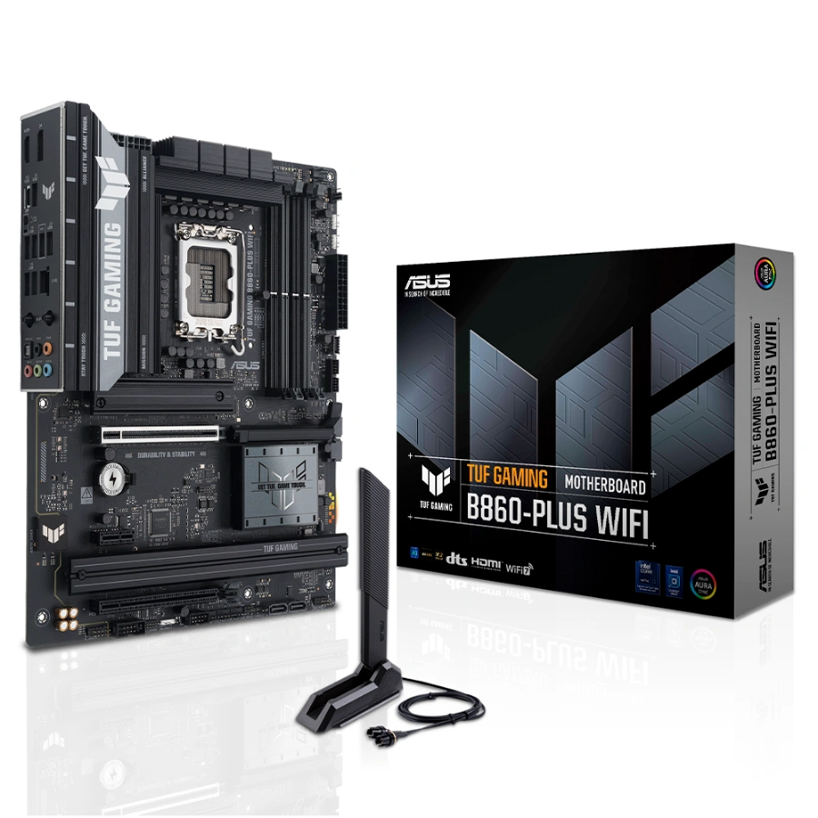 6e93ccec76d8237fe6811a679787a5aa Tarjeta Madre ASUS TUF GAMING B860-PLUS WIFI - LGA 1851, 256GB X4 DDR5 8666Mhz, Dp, Hdmi, Wifi 7, USB 3.2, 2.0, M.2 PCIe 5.0 - ATX - Image 1