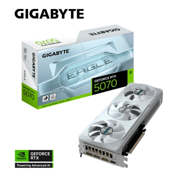 Tarjeta de Video Gigabyte NVIDIA RTX 5070 EAGLE OC ICE SFF - 12GB GDDR7, 192-bit, PCI Express x16 5.0, 2512 MHz, 16 pines*1, HDMI Y DP - Image 1