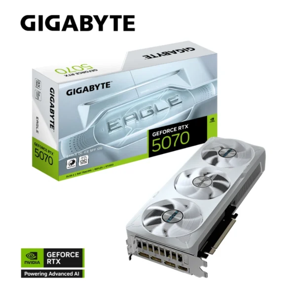 Tarjeta de Video Gigabyte NVIDIA RTX 5070 EAGLE OC ICE SFF - 12GB GDDR7, 192-bit, PCI Express x16 5.0, 2512 MHz, 16 pines*1, HDMI Y DP - Image 1