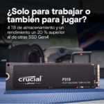 Unidad SSD M.2 NVME Crucial P310 1TB - 2280, 6000 MB/s Escritura, 7100 MB/s Lectura, PCI Express 4.0 - Image 5