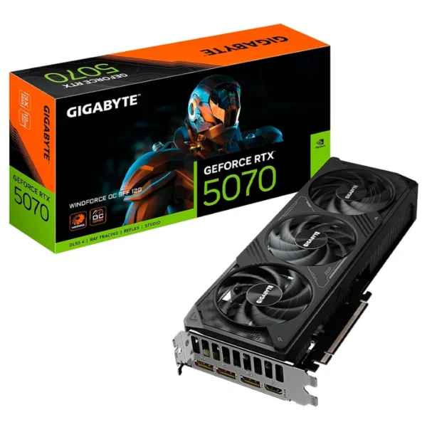 Tarjeta De Video GIGABYTE WINDFORCE RTX 5070 – 12Gb GDDR7, Núcleos CUDA 6144, 192 Bits, PCI Express 5.0, X1 16 Pin - OpenGL®4.6 - Image 1