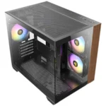 Gabinete ANTEC CX600M WOOD ARGB – Cristal Templado, 3 Ventiladores Incluidos, USB 3.0, 2.0, USB Tipo-C - Negro/Madera - Image 3