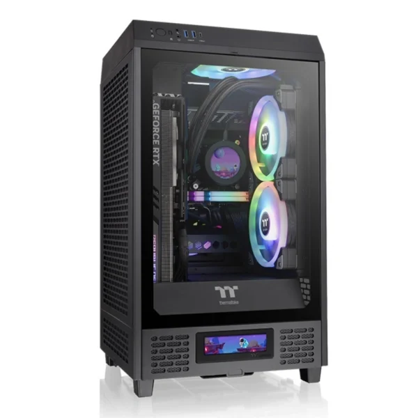 Gabinete THERMALTAKE THE TOWER 200 - Mini ITX, 2 Ventiladores Incluidos USB 3.0, USB Tipo-C 3.2 - Negro - Image 1