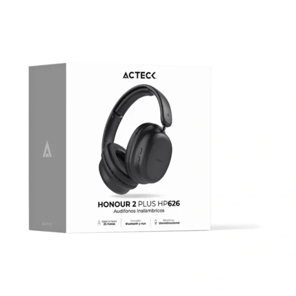 Diadema ACTECK HONOUR 2 Plus HP626 - Inalámbrico - Alámbrico, Bluetooth 5.4 - 3.5mm, Carga USB-C, Con Micrófono, Cancelación De Ruido- Color Negro - Image 4