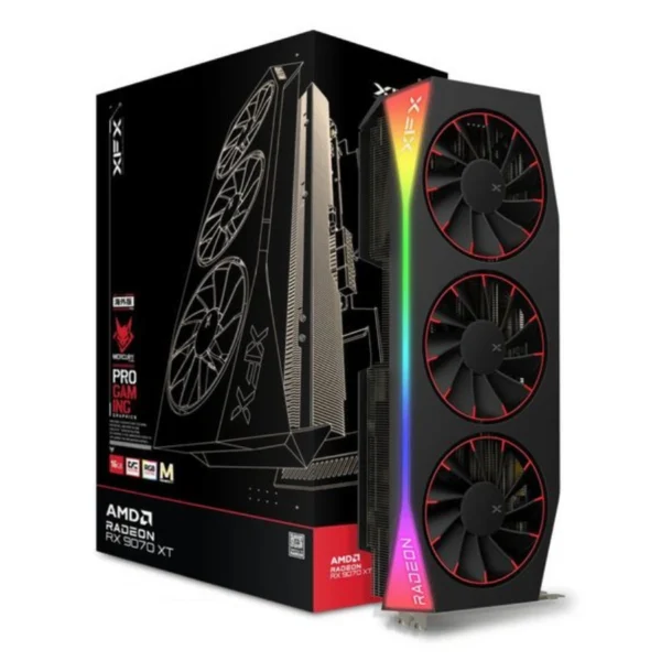 Tarjeta De Video XFX MERCURY RX 9070 XT OC Edition Magnética Air - 16GB GDDR6, 256 Bits, PCI Express 5.0, X3 8 Pin  - Boost 3100 MHz - Image 1