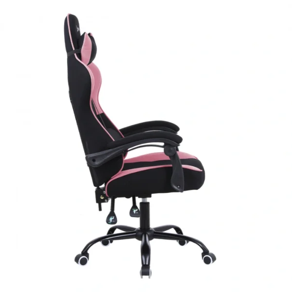 Silla Gamer Deportiva XZEAL XZ20 - Hasta 100Kg, Textil Ergonómico, Reclinable, Pistón C3, Acero, Soporte Lumbar, 165°, Rosa/Negro - Image 3