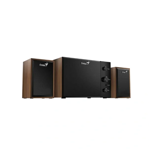 Bocinas GENIUS SW-2.1 350 - 15W RMS, Subwoofer, Alambrico, 2.1 Canales, Controlador De Volumen, 3.5mm - Cafe Madera - Image 2