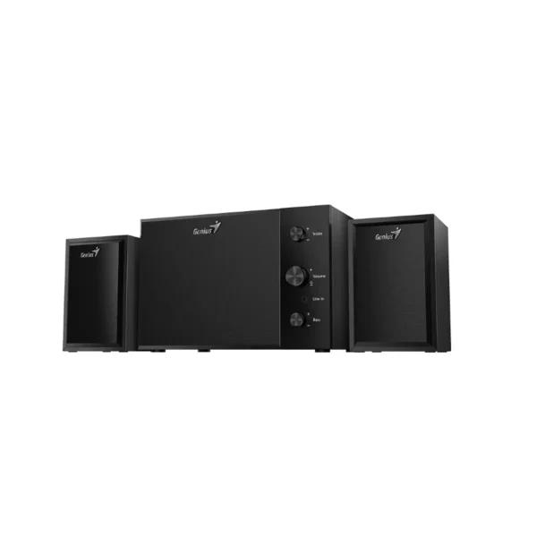 Bocinas GENIUS SW-2.1 350 - 15W RMS, Subwoofer, Alambrico, 2.1 Canales, Controlador De Volumen, 3.5mm - Negro Madera - Image 1