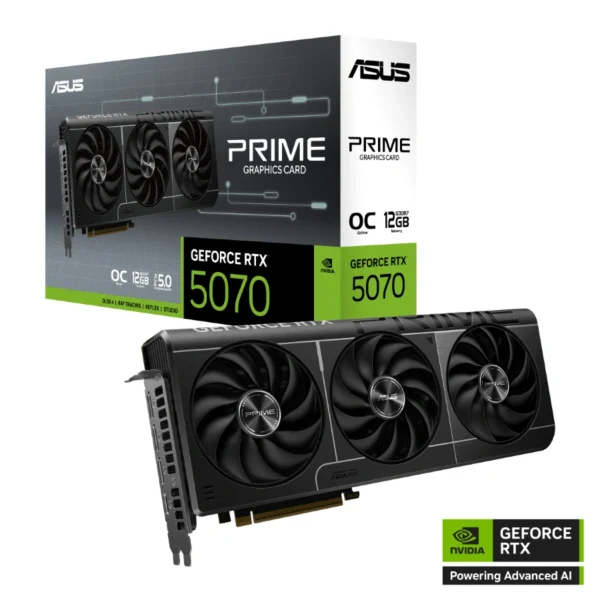 Tarjeta De Video ASUS PRIME GeForce RTX 5070 OC Edition - 12GB GDDR7, Núcleos CUDA 6144, 192 Bits, PCI Express 5.0, X1 16 Pin – OpenGL®4.6 - Image 1