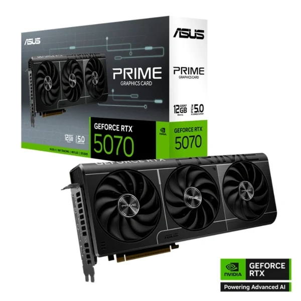 Tarjeta De Video ASUS PRIME GeForce RTX 5070 - 12GB GDDR7, Núcleos CUDA 6144, 192 Bits, PCI Express 5.0, X1 16 Pin – OpenGL®4.6 - Image 1