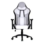 Silla Gamer Cooler Master Caliber R3C - Hasta 150 Kg, Pistón Clase 4, Altura Ajustable, Reposabrazos, Acero, Gris/Blanco