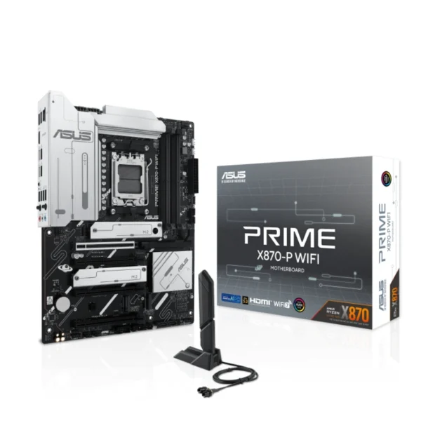 Tarjeta Madre ASUS X870E PRIME - Socket AM5, 256GB X4 8000Mhz DDR5, PCIe 5.0, Wifi 7 – ATX - Image 1