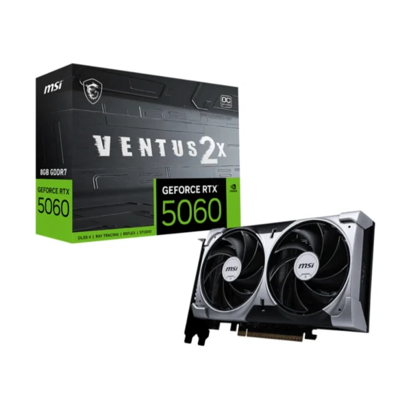 Tarjeta De Video MSI GeForce RTX 5060 8g Ventus 2X Oc - 8GB GDDR7, Boost 2527 MHz, 128 Bits, PCI Express 5.0, X1 8 Pin, HDMI, DP - Image 1