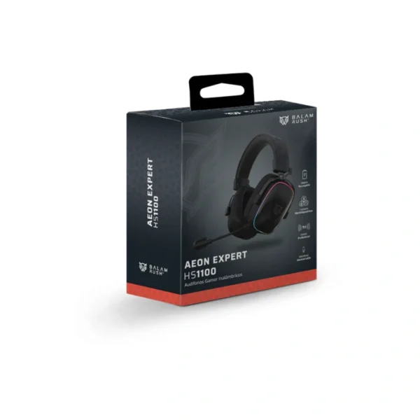 Diadema Balam Rush AEON EXPERT HS1100 - Inalámbrico, Alámbrico, Bluetooth 5.3, Sonido 7.1, Micrófono Desmontable - Negro - Image 9