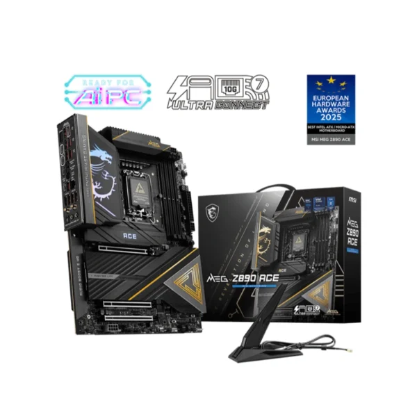 Tarjeta Madre MSI MEG Z890 ACE - Socket 1851, 256GB X4 DDR5 9200Mhz, Hdmi, Dp, M.2 PCIe 5.0, USB 3.2, 2.0, Wi-Fi 7, Bluetooth - ATX - Image 1