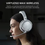 Diademas CORSAIR VIRTUOSO MAX WIRELESS – Inalámbrico, Bluetooth Receptor USB, Cancelación de ruido,  PC, Mac, Ps5, Ps4 - Plata - Image 3