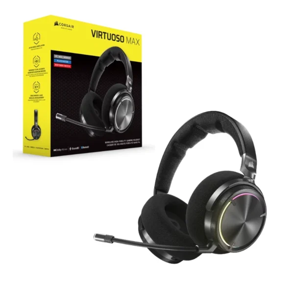 Diademas CORSAIR VIRTUOSO MAX WIRELESS – Inalámbrico, Bluetooth Receptor USB, Cancelación de ruido, PC, Mac, Ps5, Ps4 - Negro - Image 5