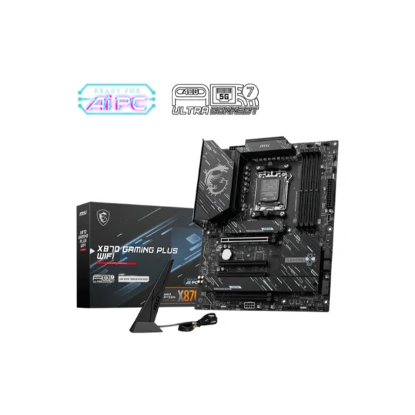 Tarjeta Madre MSI X870 GAMING PLUS WIFI - Socket AM5, 256GB X4 DDR5 8200Mhz, Hdmi, Dp / M.2 PCIe 5.0 / USB 3.2, 2.0, Wi-Fi 7, Bluetooth - ATX - Image 1
