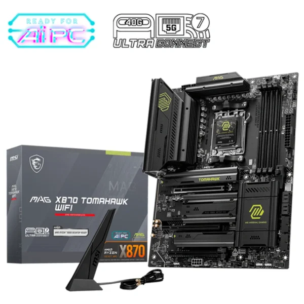 Tarjeta Madre MSI MAG X870 TOMAHAWK WIFI - Socket AM5, 256GB X4 DDR5 8400Mhz, Hdmi, Dp, M.2 PCIe 5.0, USB 3.2, 2.0, Wi-Fi 7, Bluetooth - ATX - Image 1