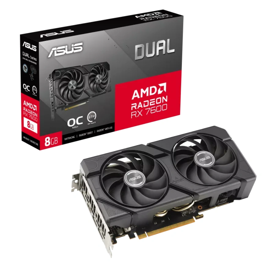 fwebp (11) Tarjeta de Video ASUS AMD Radeon RX 7600 EVO OC - 8GB 128-bit GDDR6, PCI Express 4.0, x1 8 pines, OpenGL®4.6, HDMI, DP - Image 1