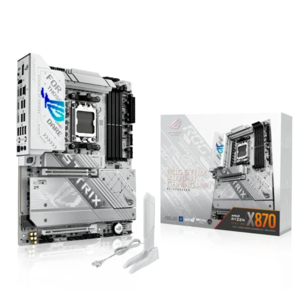 Tarjeta Madre ASUS ROG STRIX X870-A GAMING WIFI – Socket AM5, 256GB X4 DDR5 8000Mhz, Hdmi, Dp, M.2 PCIe 5.0, USB 3.2, 2.0, Wi-Fi 7, Bluetooth - ATX - Image 1