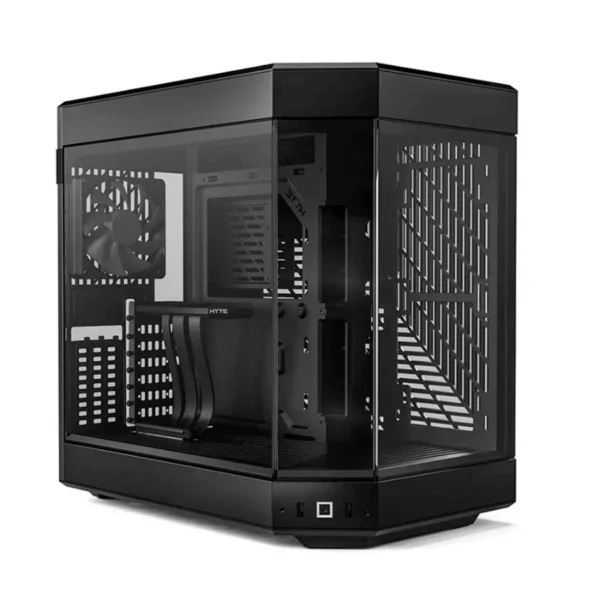 Gabinete HYTE Y60 – ATX Mid Tower, 3 Ventiladores Incluidos, Cristal Templado Panorámico de Doble Cámara, Cable Elevador PCIE 4.0 – Negro - Image 1