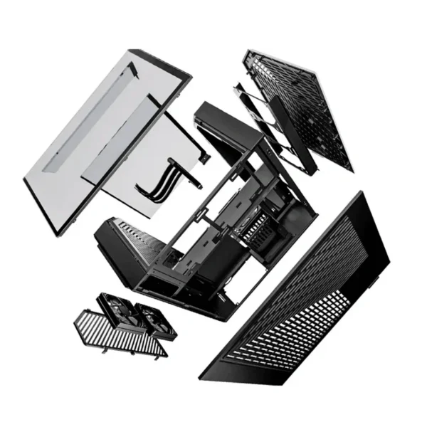 Gabinete HYTE Y60 – ATX Mid Tower, 3 Ventiladores Incluidos, Cristal Templado Panorámico de Doble Cámara, Cable Elevador PCIE 4.0 – Negro - Image 4
