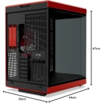 Gabinete HYTE Y70 Edicion Estandar – ATX Mid Tower, Cristal Templado, Cable Ryser PCIE 4.0 X 16, USB 3.2 - Negro Con Rojo - Image 6