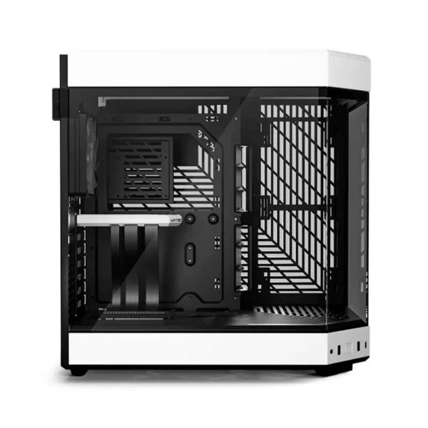 Gabinete HYTE Y60 – ATX Mid Tower, 3 Ventiladores Incluidos, Cristal Templado Panorámico de Doble Cámara, Cable Elevador PCIE 4.0 – Negro Con Blanco - Image 4