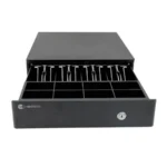 Cajón de Dinero STYLOS HOSTECH HT-300 - x4 Billetes, x8 Monedas, Cable Rj11, Acero, Con Llave, Negro