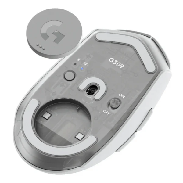 Mouse LOGITECH G309 LIGHSPEED – Inalámbrico, Bluetooth, Sensor HERO 25K, 25.600 DPI, Lightforce Interruptores Híbridos, Receptor USB - Blanco - Image 5