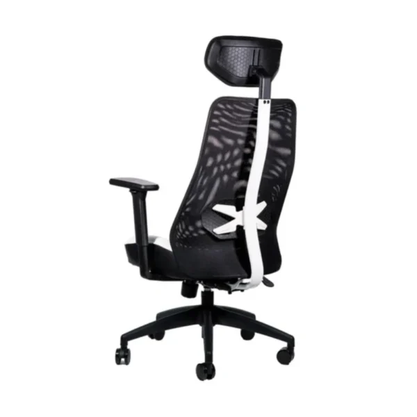 Silla Gamer Naceb X-one - Hasta 140kg, Respaldo Acolchado, Negro/Blanco - Image 8