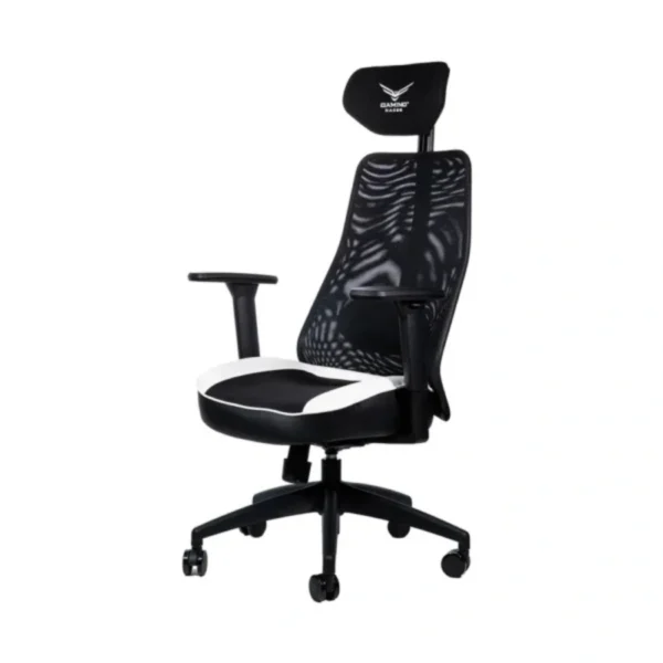 Silla Gamer Naceb X-one - Hasta 140kg, Respaldo Acolchado, Negro/Blanco - Image 2