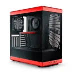 Gabinete HYTE Y40 - ATX Mid Tower, Cristal Templado Panorámico, 2 Vent. Incluidos, Cable Elevador PCIE 4.0 - Negro Con Rojo