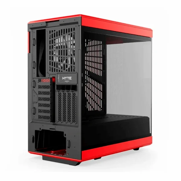 Gabinete HYTE Y40 - ATX Mid Tower, Cristal Templado Panorámico, 2 Vent. Incluidos, Cable Elevador PCIE 4.0 - Negro Con Rojo - Image 4