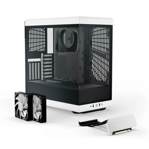Gabinete HYTE Y40 - ATX Mid Tower, Cristal Templado Panorámico, 2 Vent. Incluidos, Cable Elevador PCIE 4.0 - Negro Con Blanco - Image 2
