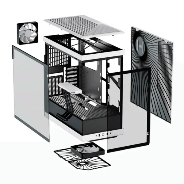 Gabinete HYTE Y40 - ATX Mid Tower, Cristal Templado Panorámico, 2 Vent. Incluidos, Cable Elevador PCIE 4.0 - Negro Con Blanco - Image 5