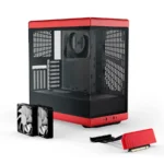 Gabinete HYTE Y40 - ATX Mid Tower, Cristal Templado Panorámico, 2 Vent. Incluidos, Cable Elevador PCIE 4.0 - Negro Con Rojo - Image 2