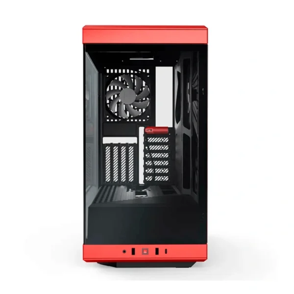 Gabinete HYTE Y40 - ATX Mid Tower, Cristal Templado Panorámico, 2 Vent. Incluidos, Cable Elevador PCIE 4.0 - Negro Con Rojo - Image 5