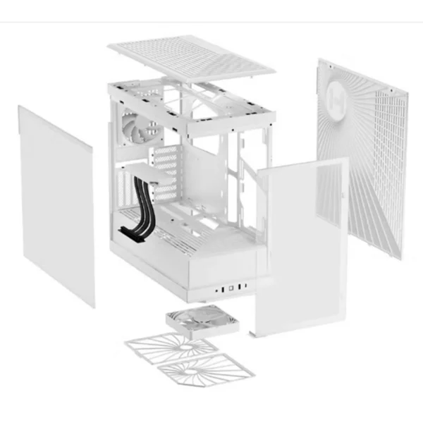 Gabinete HYTE Y40 - ATX Mid Tower, Cristal Templado Panorámico, 2 Vent. Incluidos, Cable Elevador PCIE 4.0 - Blanco - Image 4