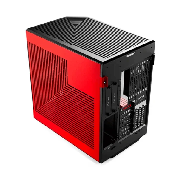 Gabinete HYTE Y60 – ATX Mid Tower, 3 Ventiladores Incluidos, Cristal Templado Panorámico de Doble Cámara, Cable Elevador PCIE 4.0 – Negro Con Rojo - Image 8